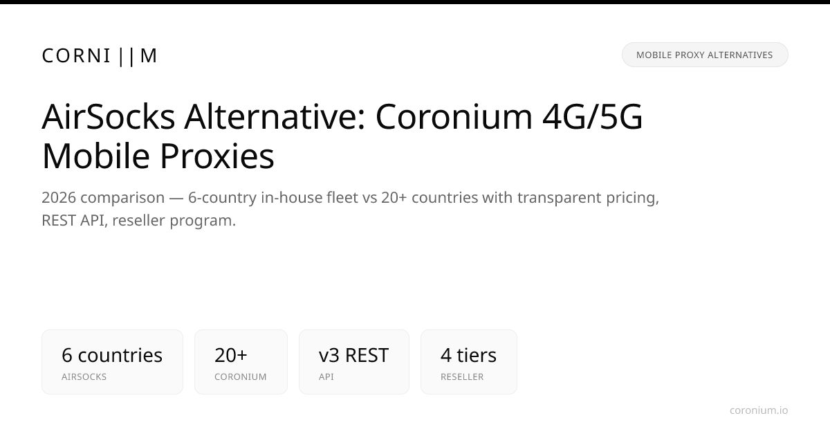 AirSocks Alternative: ProxyStyler 4G/5G Mobile Proxies